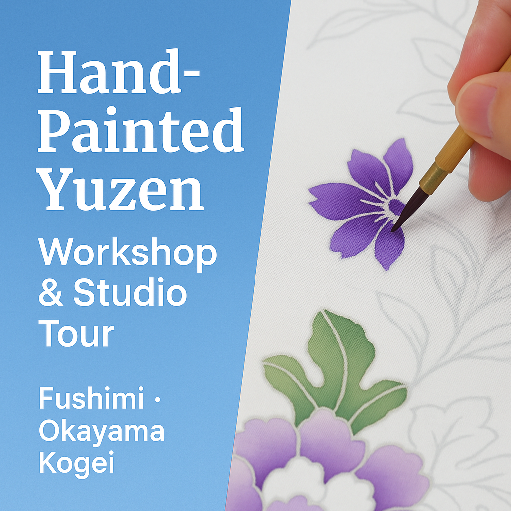 Hand-Painted Yuzen Workshop & Studio Tour (Fushimi – Okayama Kogei)